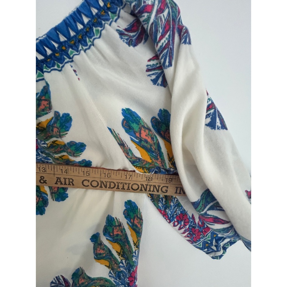 Flying Tomato Womens Boho Off Shoulder Feather Print Rayon Blouse Small IT10247 - Picture 5 of 7